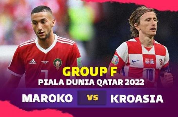 Grafis Maroko vs Kroasia di Piala Dunia 2022. (Suara.com)