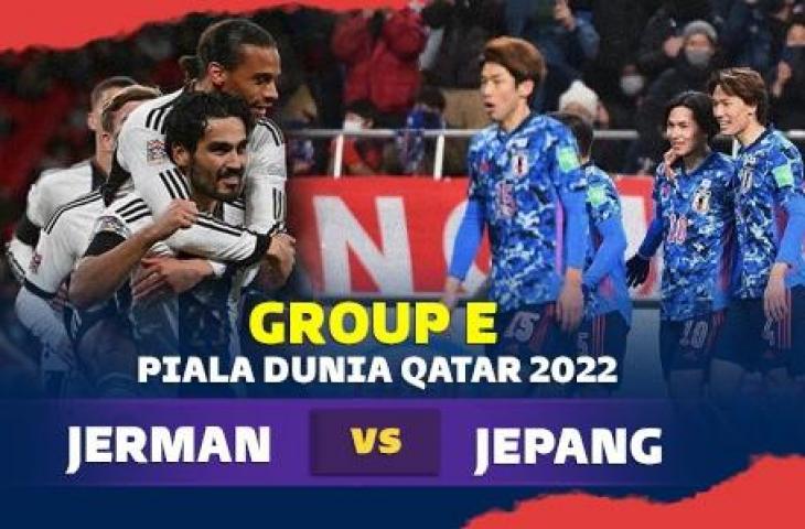 Grafis Jerman vs Jepang di Piala Dunia 2022. (Suara.com)