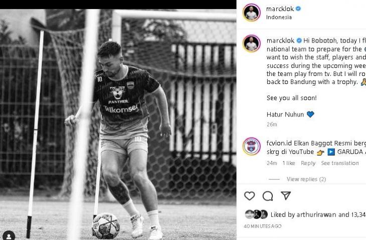 Marc Klok beri pesan menyentuh jelang gabung Timnas Indonesia. (Instagram/@marcklok)