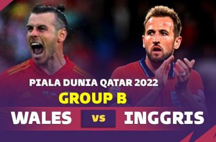 Grafis Wales vs Inggris di Piala Dunia 2022. (Suara.com)