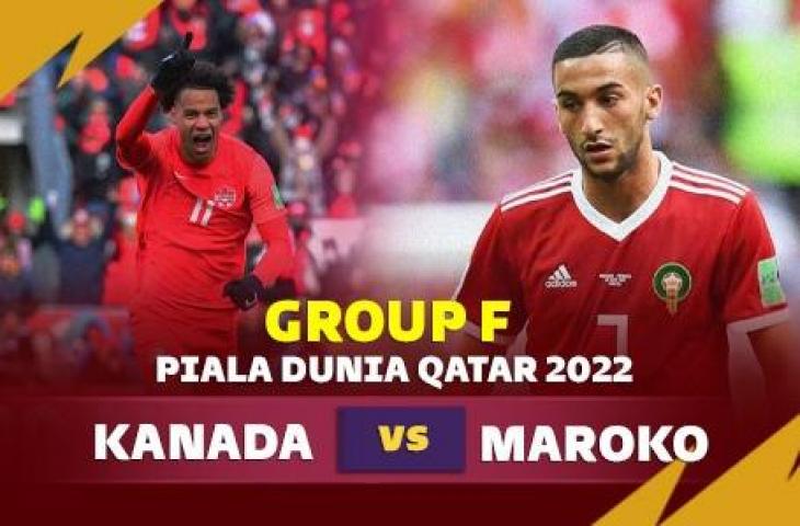 Grafis Kanada vs Maroko di Piala Dunia 2022. (Suara.com)