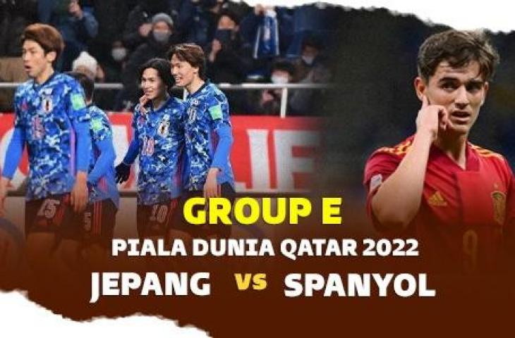 Grafis Jepang vs Spanyol di Piala Dunia 2022. (Suara.com)