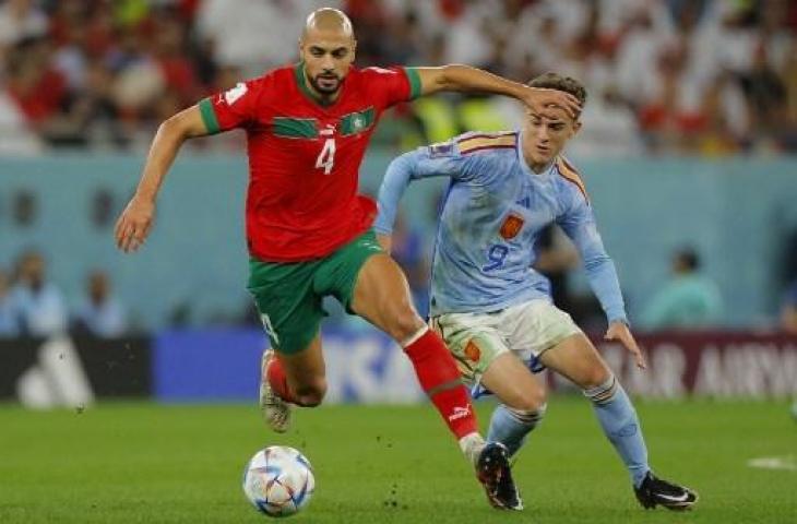 Gelandang Timnas Maroko, Sofyan Amrabat. (AFP)