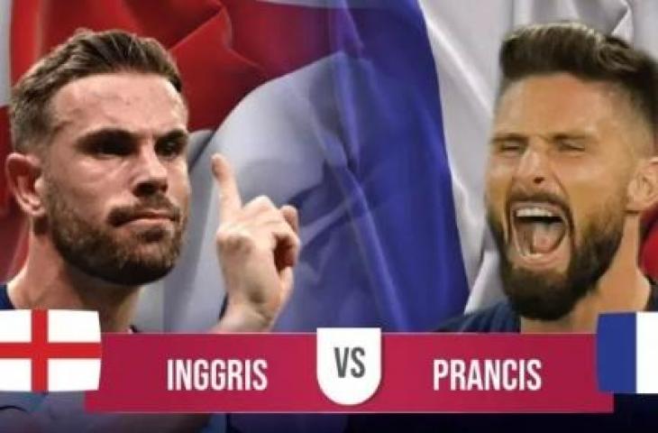 Grafis Inggris vs Prancis di Piala Dunia 2022. (Suara.com)