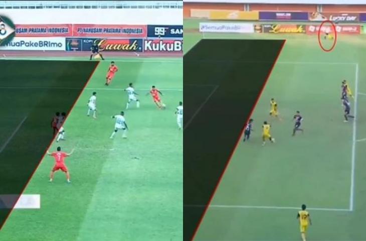 Offside konyol di BRI Liga 1 2022/2023. (Instagram/@pengamatsepakbola)