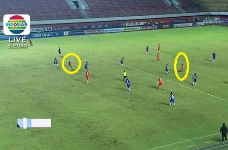 Riko Simanjuntak dalam posisi onside. (Screenshot/vidio.com)