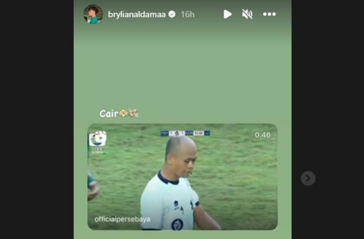 Pemain Persebaya Surabaya, Brylian Aldama sindir wasit. (Instagram/brylianaldamaa)