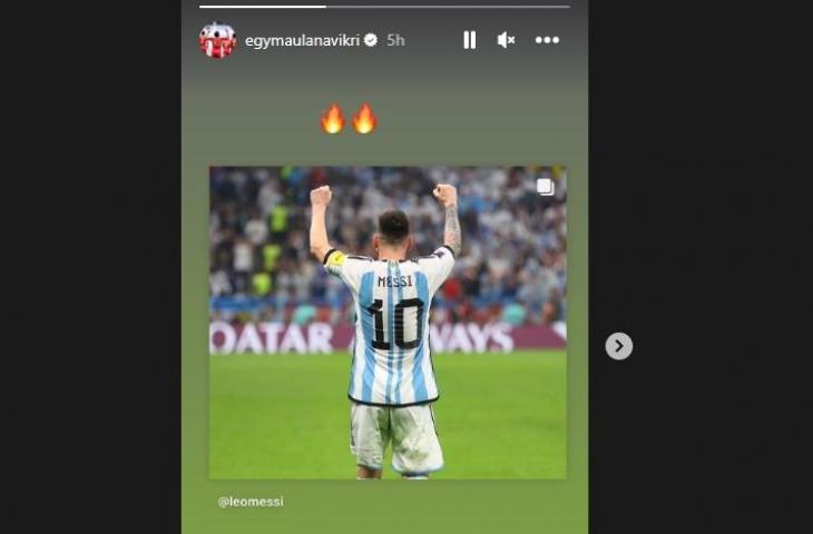 Egy Maulana Vikri merespons kesuksesan Argentina yang lolos ke partai final Piala Dunia 2022 (Instagram/egymaulanavikri)