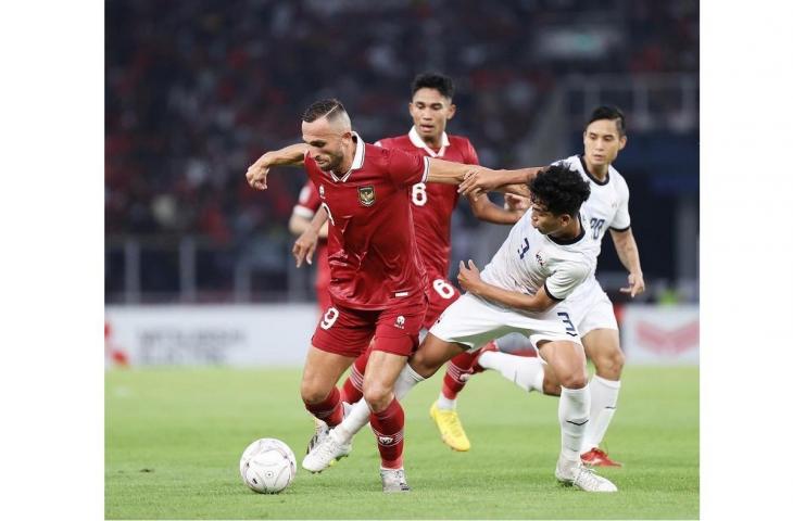 Ilija Spasojevic tampil membela Timnas Indonesia saat melawan Kamboja (Instagram/spasogoal.9)