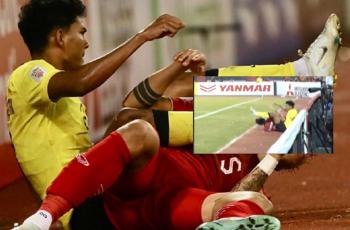 Video Aksi Azam Azmi Balaskan 'Dendam' Evan Dimas dengan Tendang Kepala Bek Vietnam Doan Van Hau