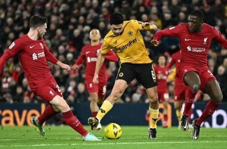 Potret pertandingan Liverpool menghadapi Wolverhampton Wanderers di Piala FA. (AFP)