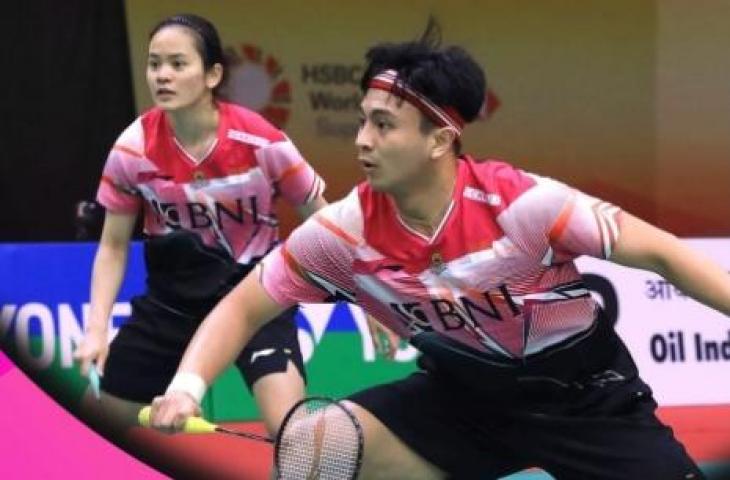 Ganda campuran Indonesia Zachariah Josiahno Sumanti/Hediana Julimarbela di India Open 2023. (Instagram/@badminton.ina)