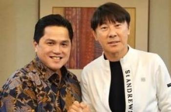 Akhirnya Bertemu, Ini yang Dibahas Erick Thohir dan Shin Tae-yong