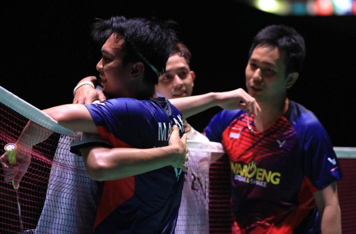 Ganda putra Indonesia Hendra Setiawan/Mohmmad Ahsan dan Fajar Alfian/Muhammad Rian Ardianto. (dok.pbsi)