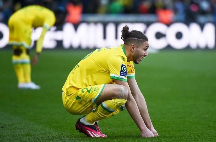 Pemain Nantes Jaouen Hadjam. (Sebastien SALOM-GOMIS / AFP)