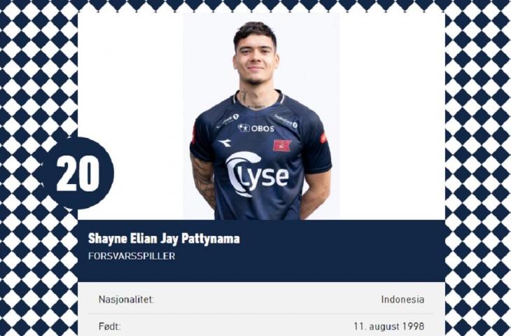 Viking FK mencantumkan Indonesia di kolom status kewarganegaraan Shayne Pattynama. (Viking Football)