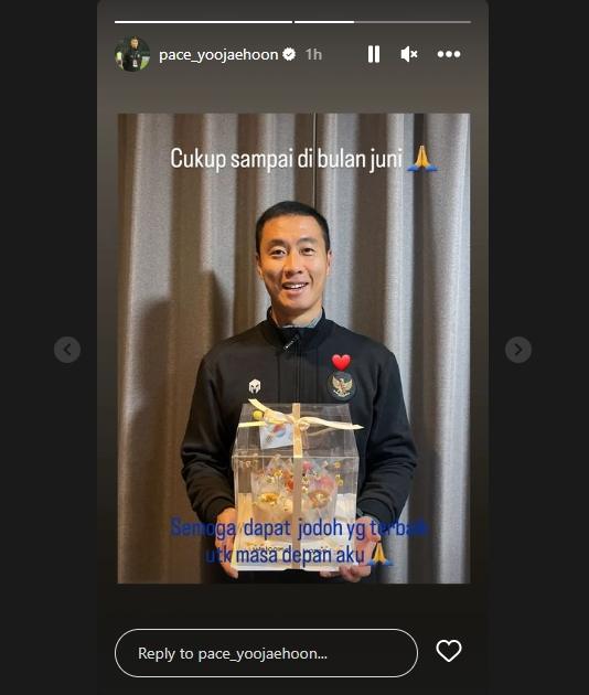 Yoo Jae-hoon unggah kode dirinya akan tinggalkan timnas Indonesia di bulan Juni. (Instagram/pace_yoojaehoon)