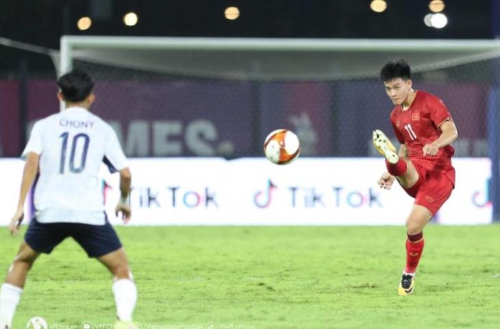 Duel Timnas Vietnam U-22 vs Laos di fase grup B SEA Games 2023. (dok.VFF)