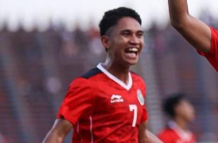 Marselino Ferdinan saat merayakan gol untuk Timnas Indonesia U-22 (Instagram/PSSI)