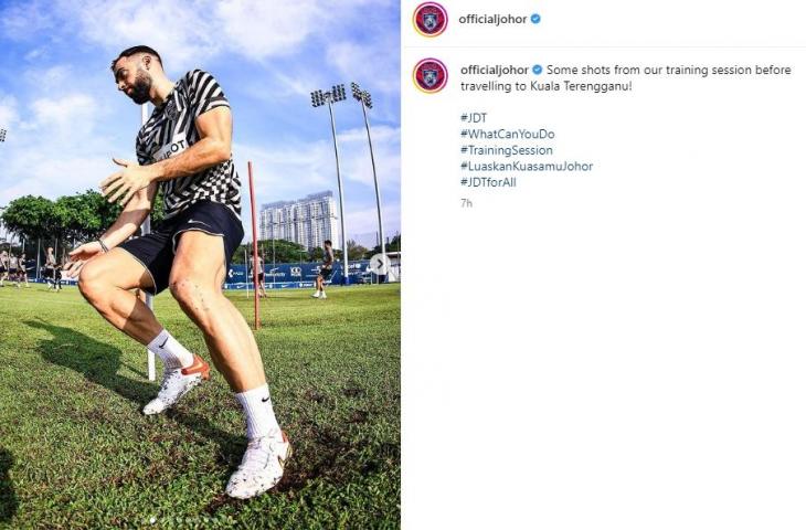 Jordi Amat sudah gabung latihan JDT. (Instagram/officialjohor)