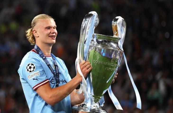 Erling Haaland juara Liga Champions. (Twitter)