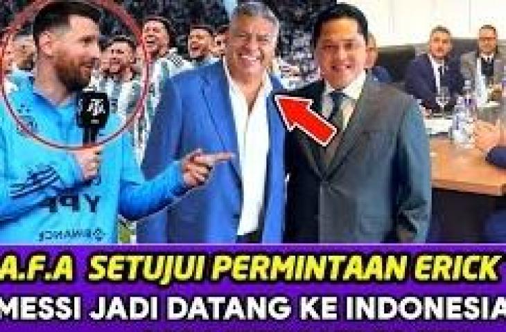 Cek fakta Lionel Messi ke Indonesia setelah dibujuk Erick Thohir. (YouTube/Garuda IDN)