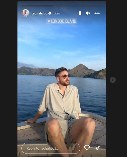 Nicolas Tagliafico pegi berlibur di Pulau Komodo usai laga timnas Indonesia vs Argentina. (Instagram/tagliafico3)