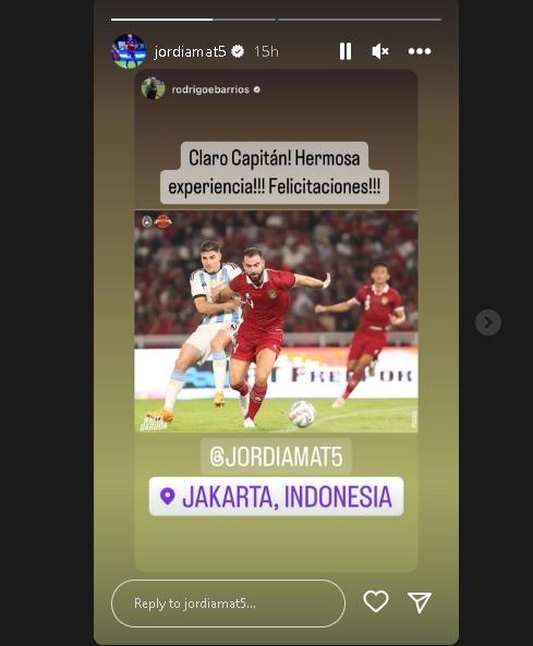 Jordi Amat disorot eks pelatih fisik Timnas Argentina. (Instagram)