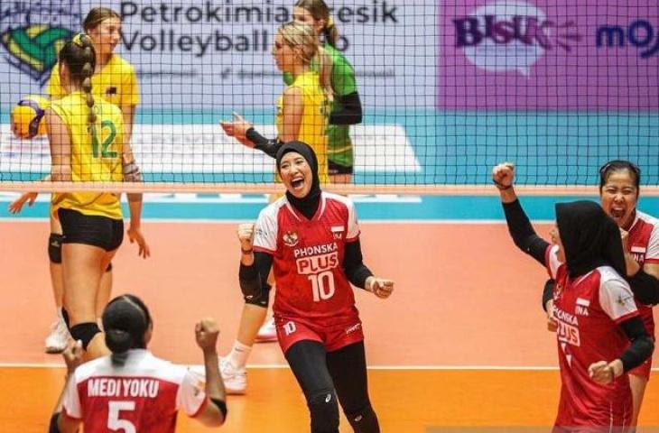 Tim voli putri Indonesia di AVC Challenge Cup 2023. (Antara)