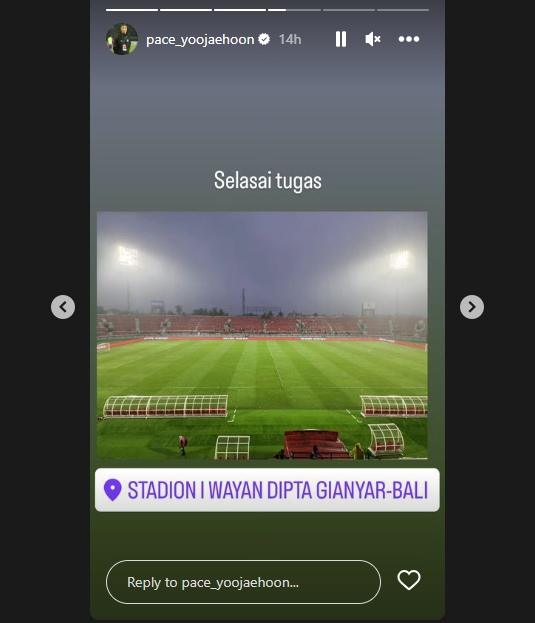 Yoo Jae-hoon pantau laga BRI Liga 1 bareng STY. (Instagram/pace_yoojaehoon)