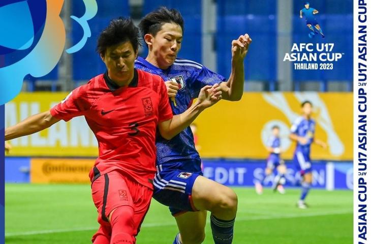 Jepang vs Korea Selatan di final Piala Asia U-17 2023. (Instagram/afcasiancup)