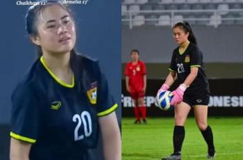 Dibantai Timnas Putri Indonesia, Paras Cantik Kiper Laos Jadi Sorotan Netizen: Gapapa, Bolanya yang Salah!