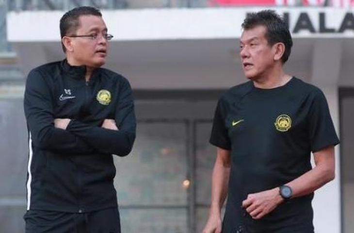 Pelatih Malaysia U-23 E.Elavarasan (kanan). (dok. FAM)