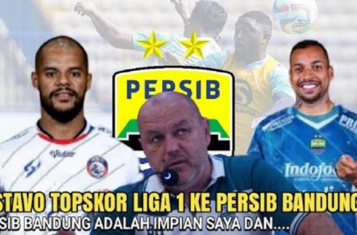 Thumbnail video yang menarasikan seolah Persib barter David da Silva dengan striker Arema FC Gustavo Almeida. (YouTube)