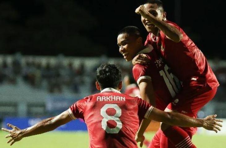 Selebrasi pemain Timnas Indonesia U-23 Muhammad Ferarri lawan Thailand di semifinal Piala AFF U-23 2023. (Instagram/@timnas.indonesia)