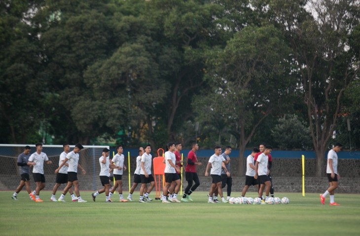 Timnas Indonesia U-23 lakoni latihan jelang Kualifikasi Piala Asia U-23 2024. (Suara.com/Ronald Seger Prabowo)