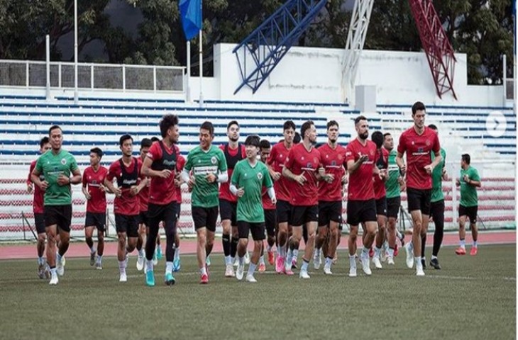 Skuad Garuda saat berlatih di Rizal Memorial Stadium Filipina jelang pertemuan kedua tim pada kualifikasi Piala Dunia 2026