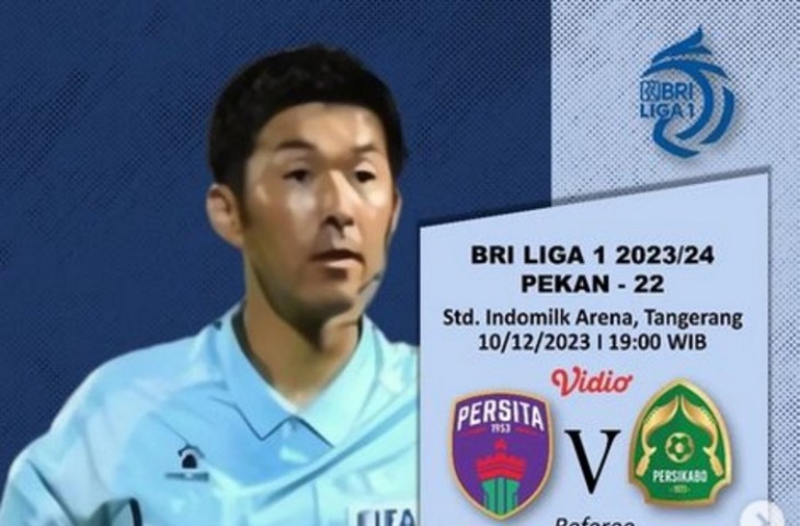 Wasit asal Jepang Yusuke Araki memimpin laga Persita vs Persikabo (@forumwasitindonesia)