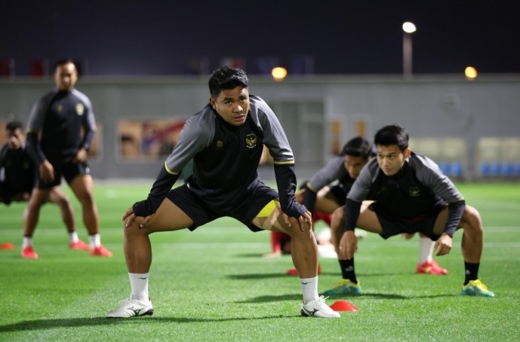 Asnawi Mangkualam saat sedang mengikuti sesi latihan Timnas Indonesia. (PSSI).