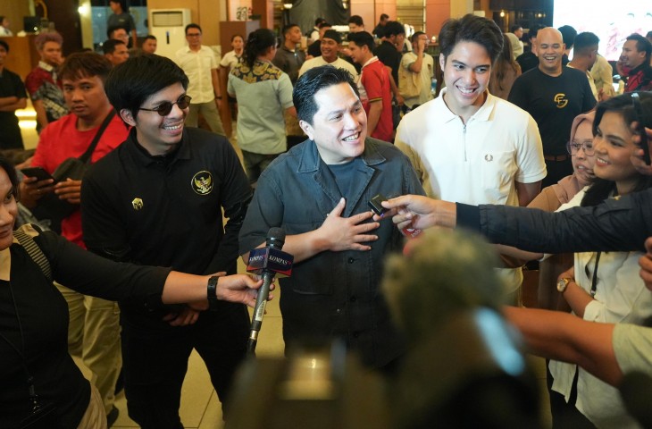 Ketum PSSI, Erick Thohir usai menyaksikan laga pembuka Timnas Indonesia di Piala Asia 2023 Grup D. (pssi.org)