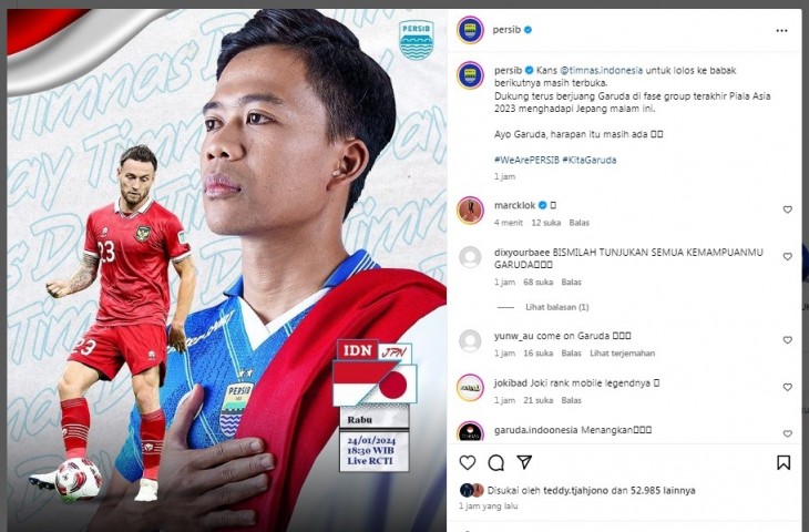 Dukungan Persib kepada dua pemainya dan Timnas Indonesia. 