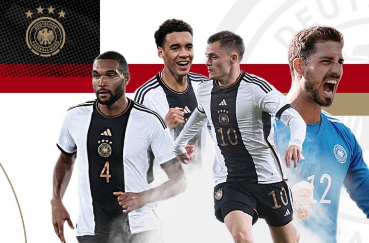 Skuad Timnsa Jerman bergabung dalam Grup A Euro 2024 yang akan berlangsung 14 Juni-14 Juli 2024. (@dfb_team)