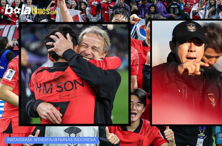 Kolase foto Jurgen Klinsmann bersama pemain Timnas Korea Selatan dan Pelatih Timnas Indonesia, Shin Tae-yong.