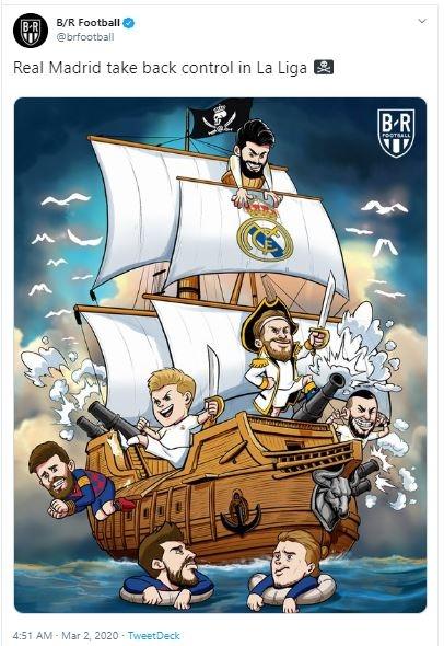 Meme Real Madrid mengalahkan Barcelona. (Twitter/ brfootball)