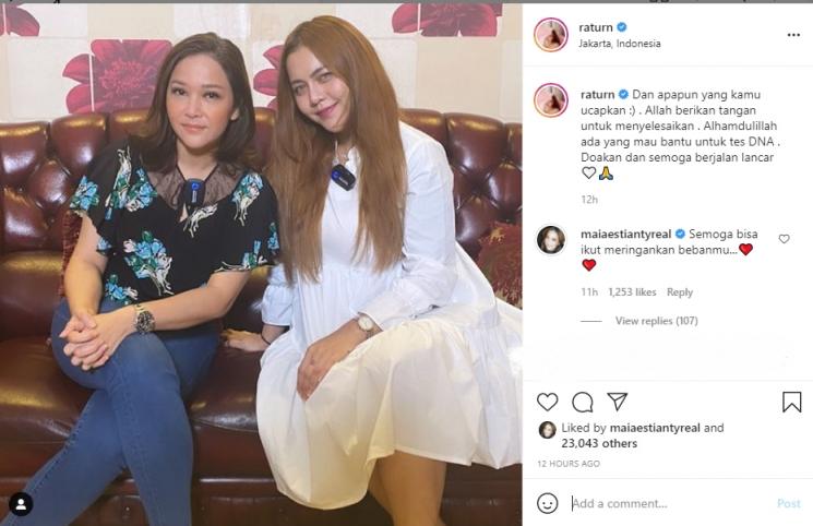 Maia Estianty siap bantu Ratu Rizky Nabila untuk tes DNA. (Instagram/raturn)