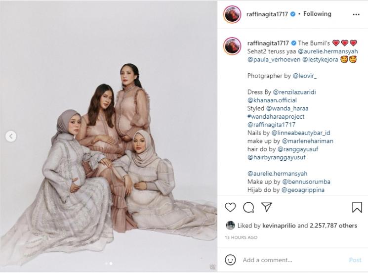 Potret Maternity Nagita, Paula, Aurel dan Lesti (instagram/@raffinagita1717)