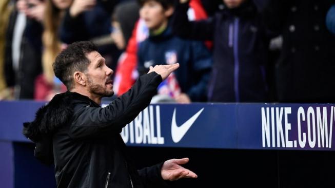 Pelatih Atletico Madrid, Diego Simeone. [OSCAR DEL POZO / AFP]