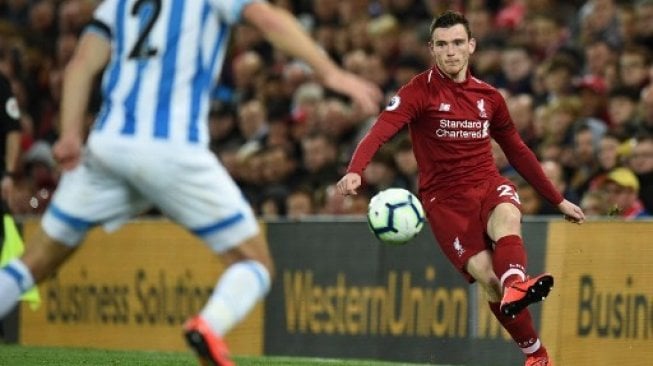 Pemain belakang Liverpool Andrew Robertson [AFP]