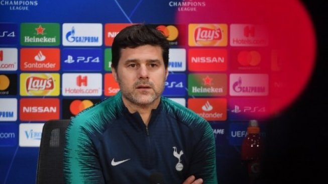 Manajer Tottenham Hotspur Mauricio Pochettino hadiri jumpa pers jelang leg kedua semifinal Liga Champions di John Cruyff Arena, Selasa (7/5/2019) [AFP]