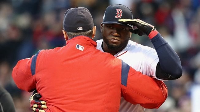 Legenda olahraga Republik Dominika, David Ortiz (kanan). [AFP/Elsa]